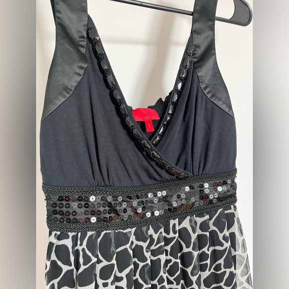 CRISTINA SIZE SMALL Sequin animal print Black dress embroidered embellished NEW - Picture 2 of 8